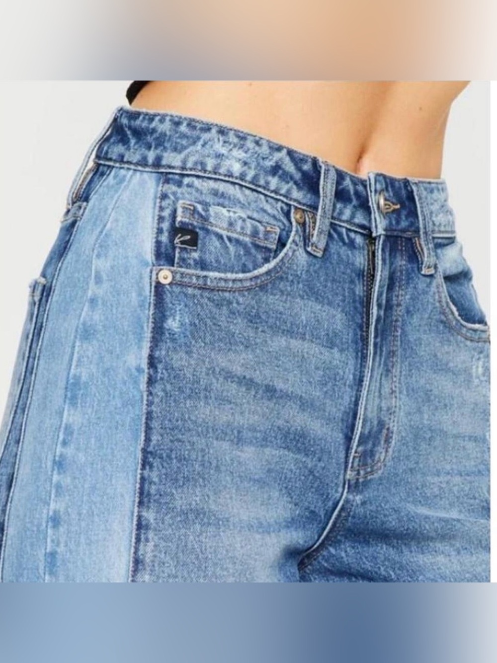 KanCan Extra-Wide Leg Medium Wash High Rise Jeans Size 15 x 34” NWT - Picture 4 of 15